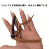 HAUUFENN Guitar Capo for Acoustic Guitar, Electric Guitar, and Ukulele, Zinc Alloy, One-Touch Operation, Wood Grain Finish, Includes 6 Picks, 0.58/0.7