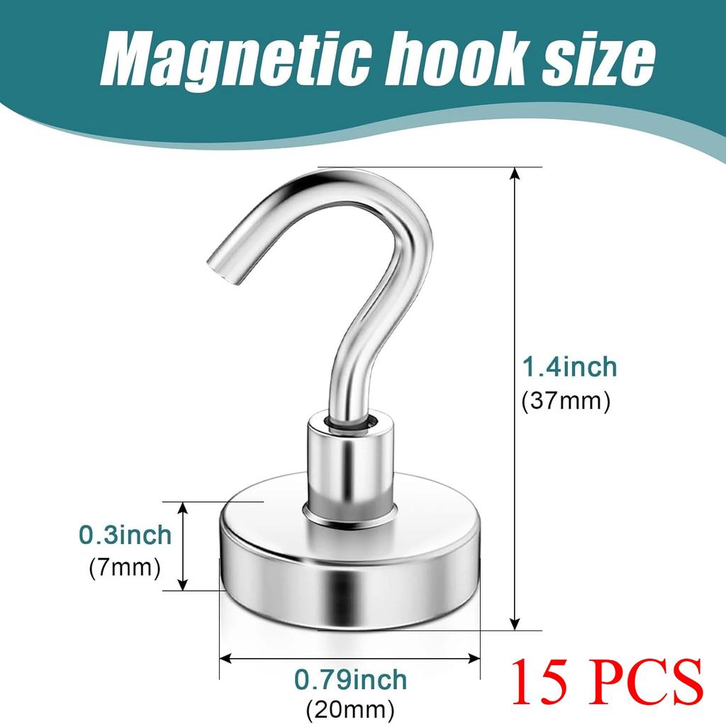 ZEXEF Multi Purpose Metal Strong Magnetic Storage Hooks for Door Kitchens Refrigerators and Garage Walls Storage Hooks