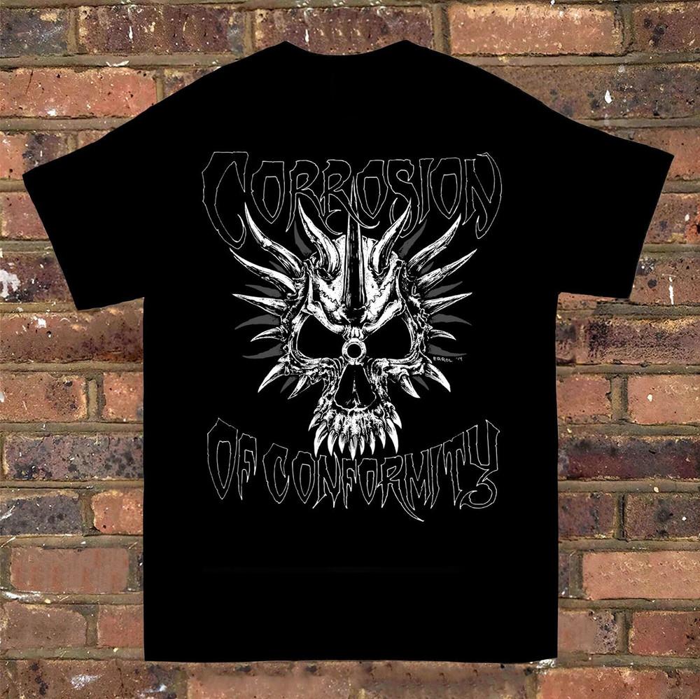 Corrosion of Conformity Logo T-Shirt Short Sleeve Black Cotton Unisex T-Shirt