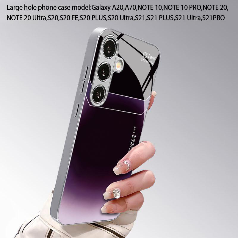 Чехол для телефона 2D с узором из фиолетовых линз для Samsung S26 S25 S24 S23 S22 S21 S20 A56 A36 A16 - Электрооцинкованный стеклянный защитный чехол