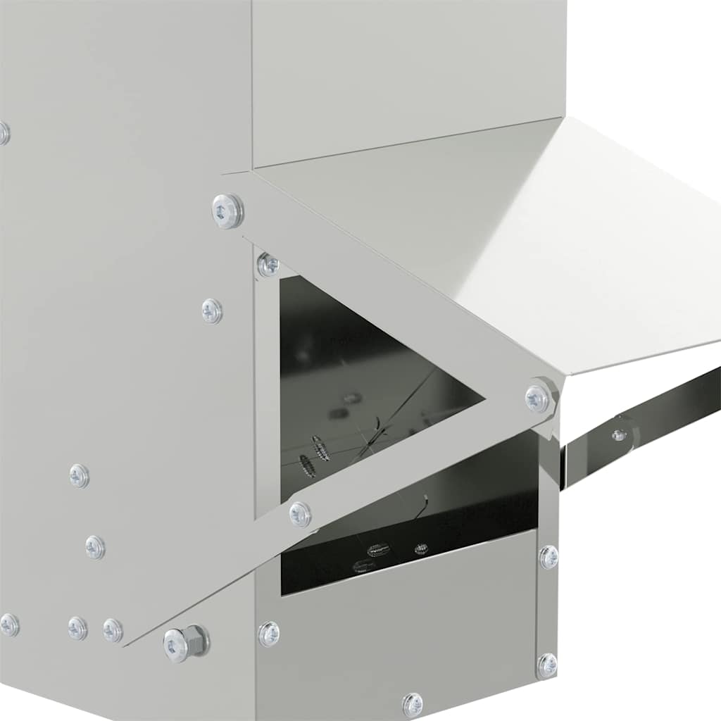 Chicken Feeder Silver 13 x 12 x 51 cm Galvanized Steel