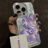 Ударопрочный чехол для телефона с принтом пионов и лотосов для IPhone 17 16 15 14 13 12 11 Pro Max XS XR 7 8 Plus 13 16E Посеребренная крышка