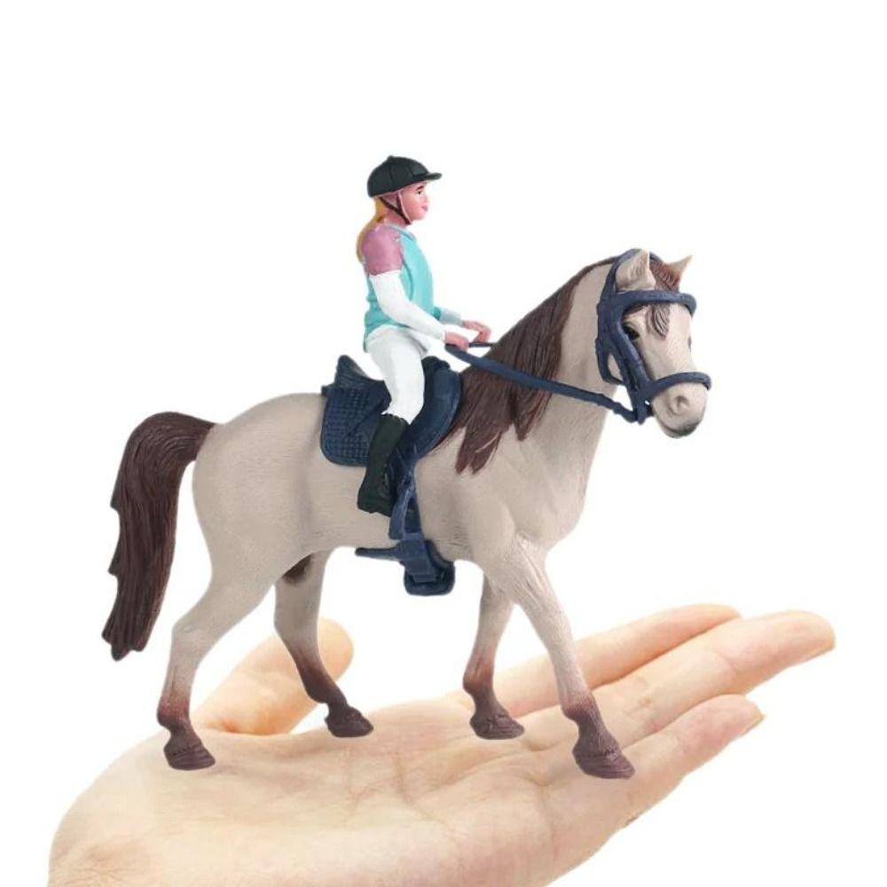 Farm Animal Rider and Horse Figurine Equestrian Rider Farm Animal Model Living Room
