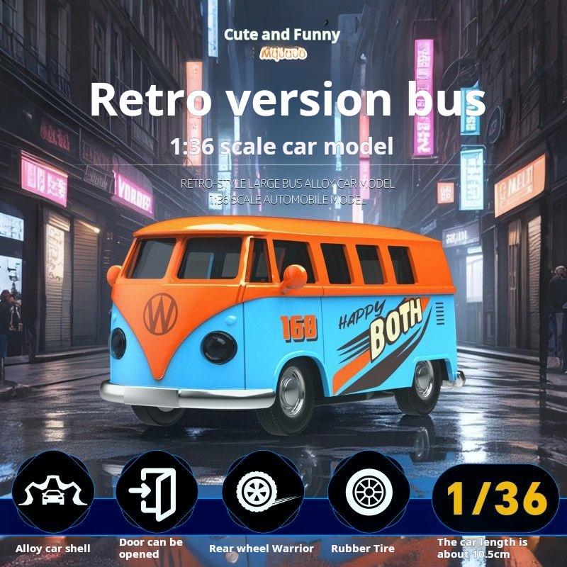 1/36 Симуляция Автобус-Транспортер Gulf Blue Металлическая Литая Модель для Volkswagen T1 Samba Игрушка для Детей Коллекционирование Подарки