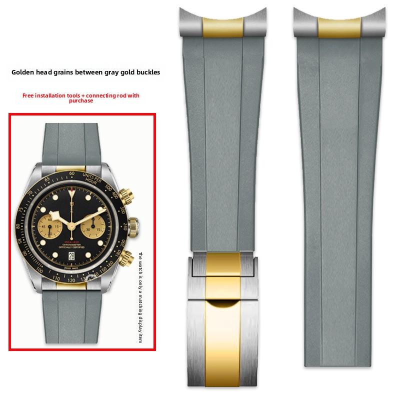 Высококачественный ремешок для часов 20 мм 21 мм 22 мм Для серий Tudor Biwan Black Bay M79230R M79363N Металлический изогнутый конец Порт Резиновый ремешок для часов