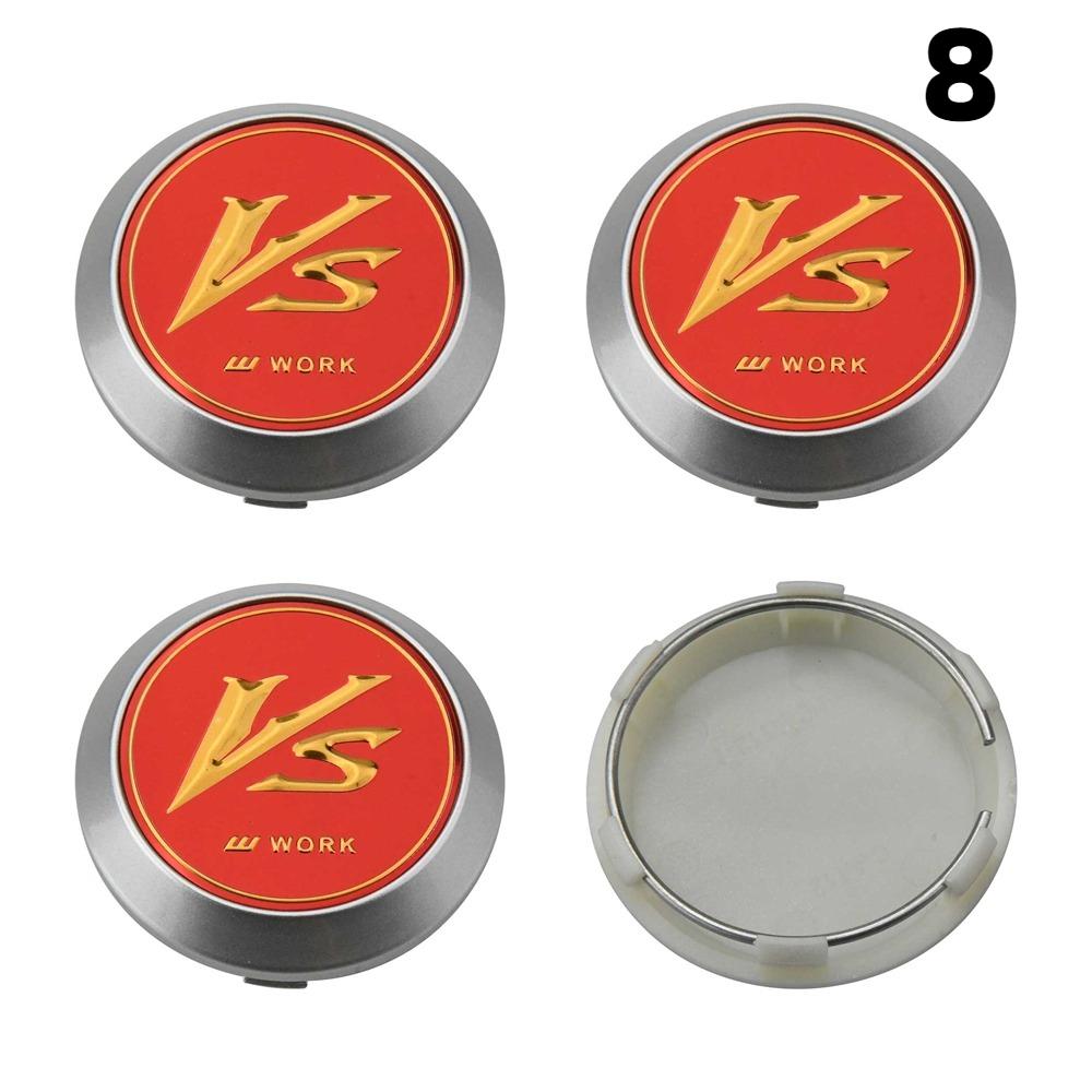 4PCS New 64MM OD / 60MM ID Cap For Rims WORK EMOTION EQUIP MEISTER VS Logo Wheel Center Cap Sport Car Wheel Cover Hub caps