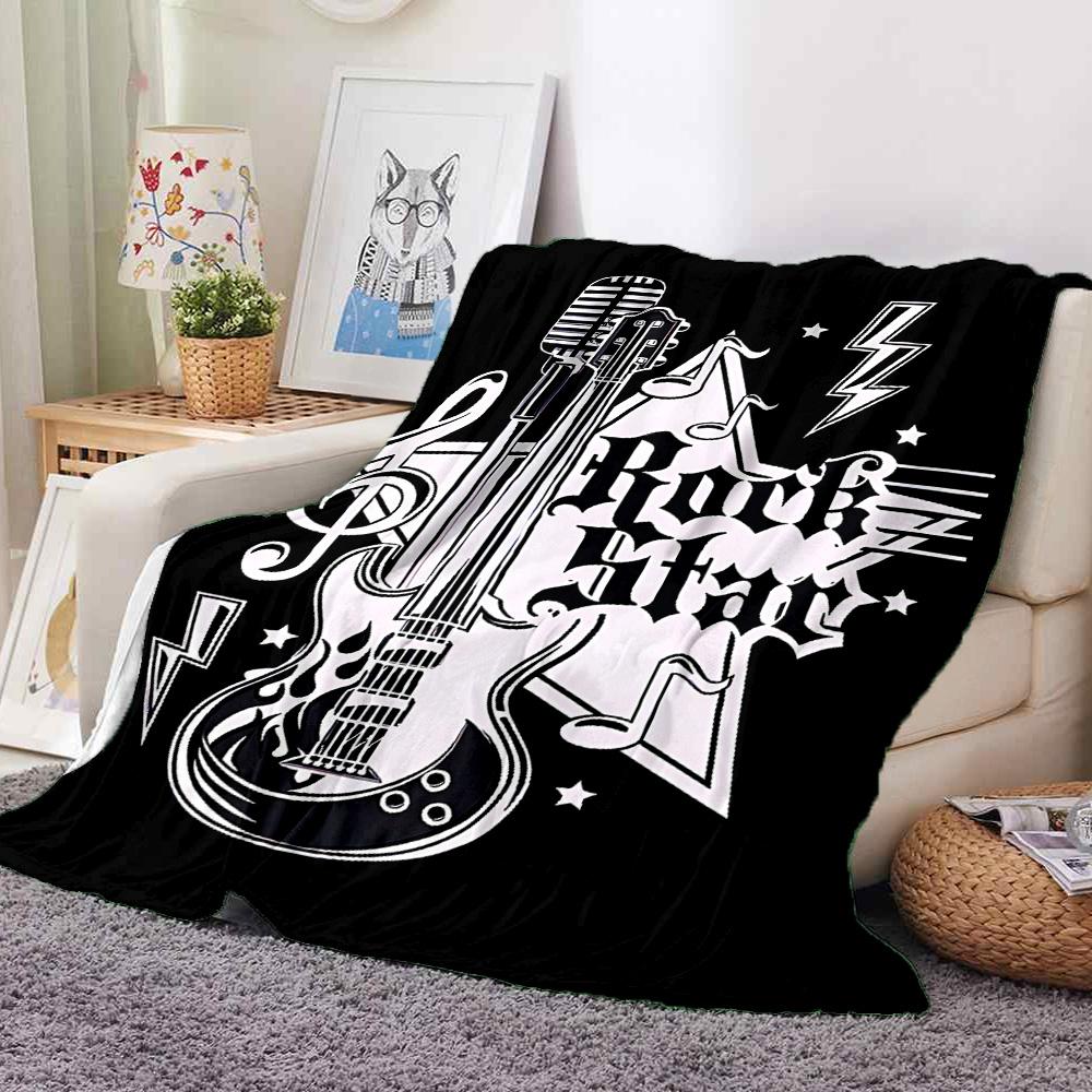 Rock Star Flannel Blanket Throw Blanket Soft Warm Sofa Bed Camping Car home Decor Unique Christmas Gift C930125