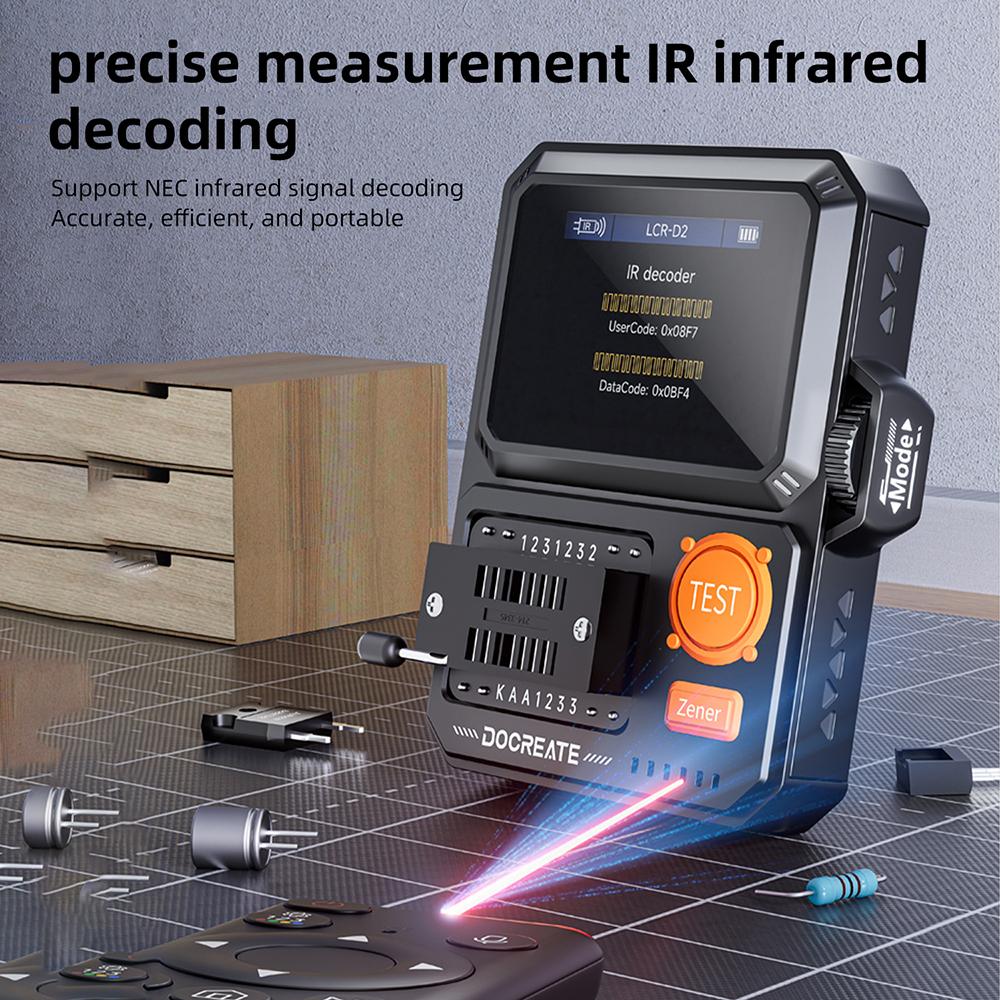 Транзисторный тестер LCR-D2, Измеритель емкости, сопротивления и MOSFET, Инфракрасный декодер сигналов NRC, Интерфейс Type-C
