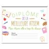 [A3463] - Multicolored 'Best Atsem' Diploma Frame - 25x20 Cm