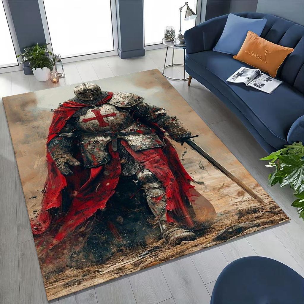 Тамплиер Рыцарь Крови Честь Святой Крестоносец Мультяшный Ковер для Спальни Гостиной Дивана Дома Декор Придверный Коврик, Детский Игровой Нескользящий Напольный Коврик