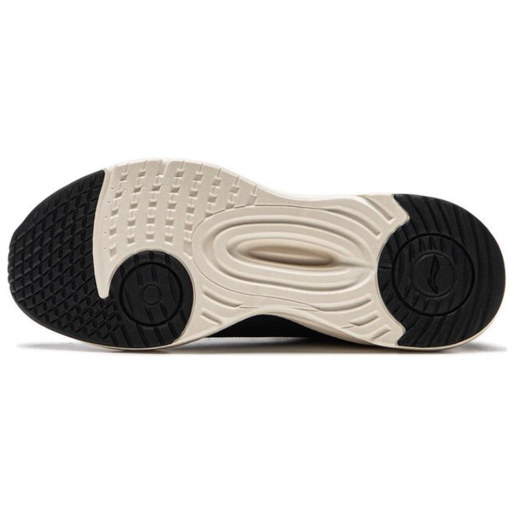 Li Ning Flow Cloud Fashion Trend Простые нескользящие износостойкие повседневные кроссовки с низким верхом для бега Женские кроссовки черного цвета AGLU090-4