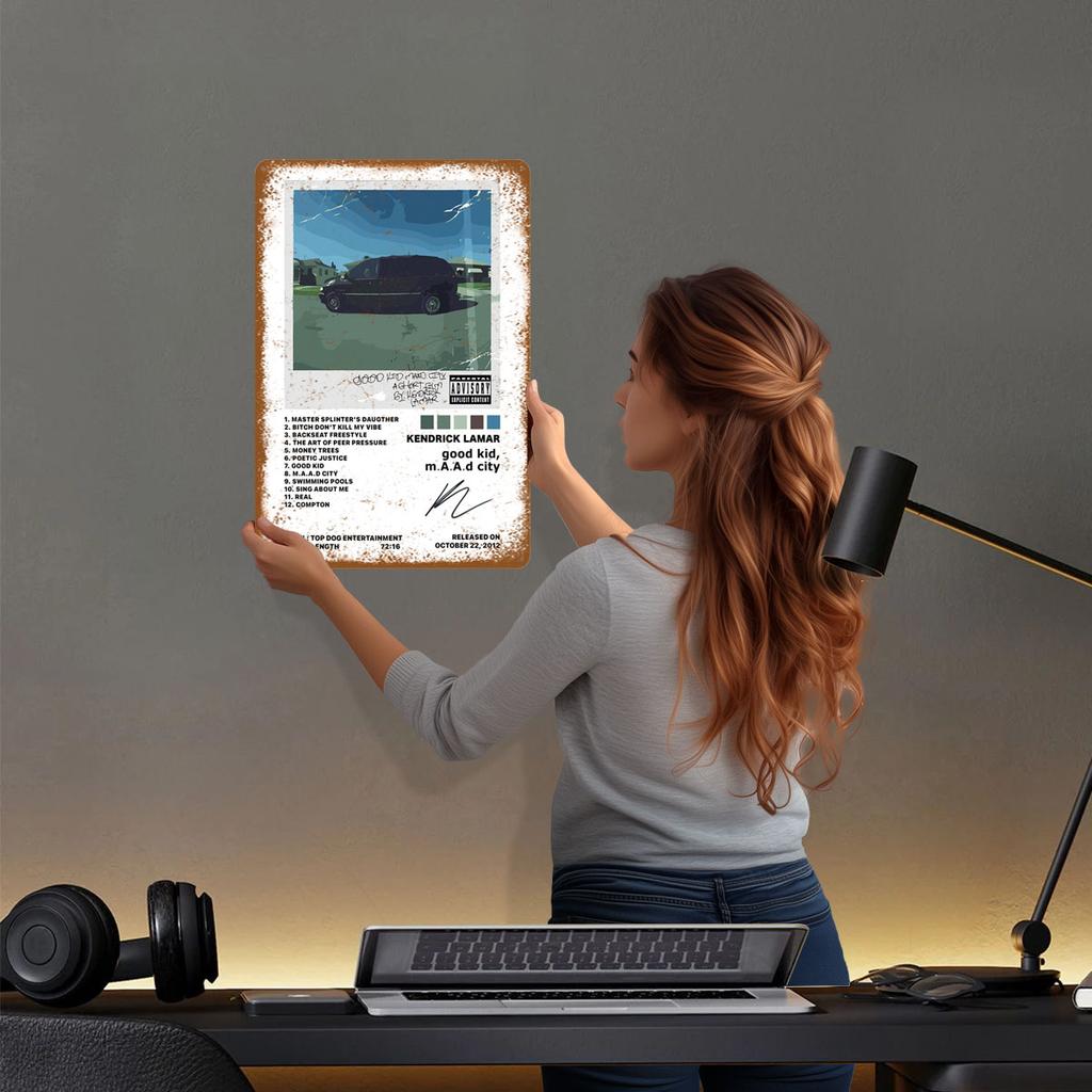 M.A.A.d Город Жестяные Таблички Музыкальный Постер Картинки Настенный Декор Кендрик Ламар - Хороший Ребенок Украшения для Дома Индивидуальная Табличка Настенный Декор