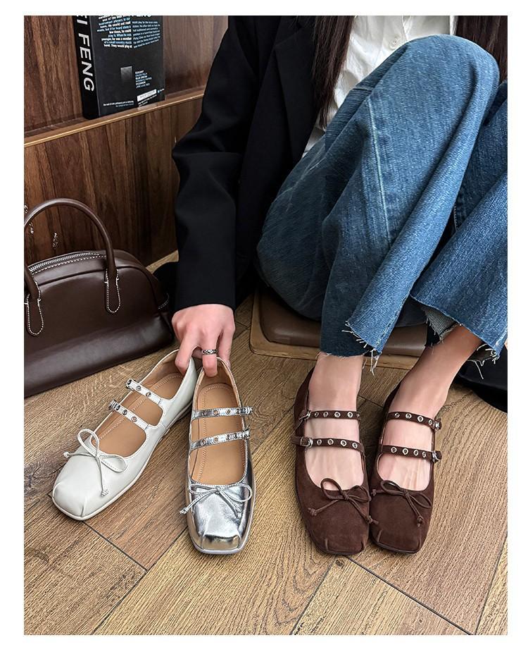 Гигантский мягкий бант туфли-лодочки с мелким вырезом 2025 весна овчина двубортный бант туфли Мэри Джейн