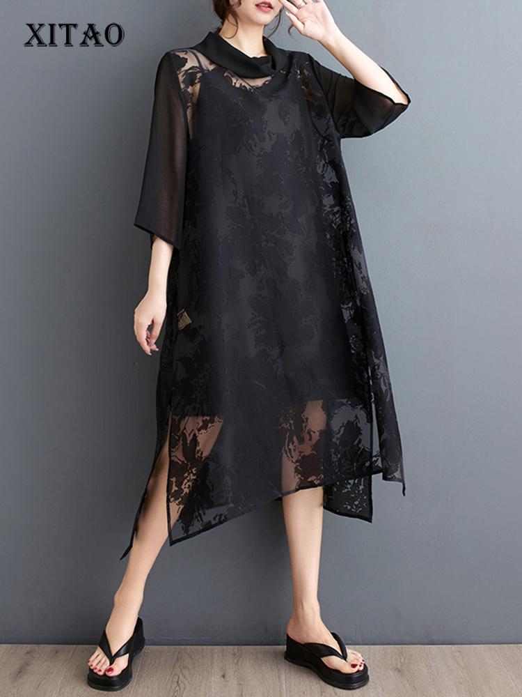 Xitao Свободное женское платье из марли нестандартной формы HQQ2341