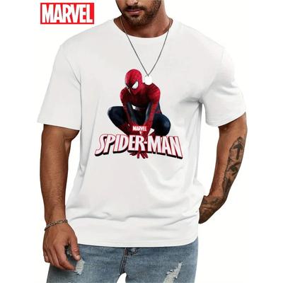 Новый тренд Marvel в 2026 году — красивая хлопковая футболка с коротким рукавом для мужчин и женщин с изображением Человека-паука.