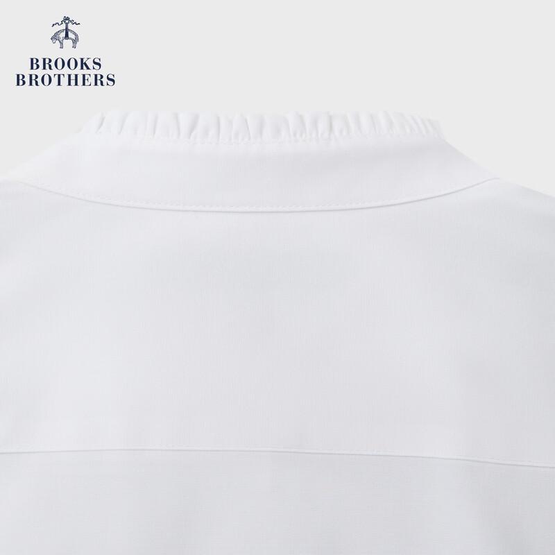 Женская повседневная рубашка Brooks Brothers с воротником-стойкой, рюшами и длинным рукавом