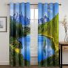 Natural Scenery Pattern High Shading Curtain Snow Mountain Lake Forest Cloud Sun Waterfall Drape for Bedroom Hotel Curtain New