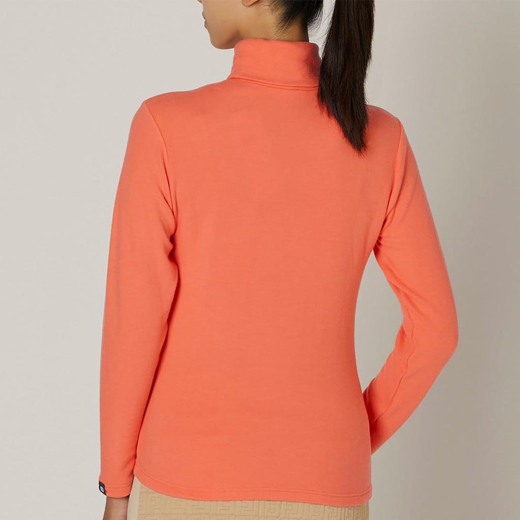 Женская рубашка с длинным рукавом и воротником-стойкой из матового эластичного материала FootJoy, цвет сахарный коралл, размер L (FJW-F24-S07, 32289-L)