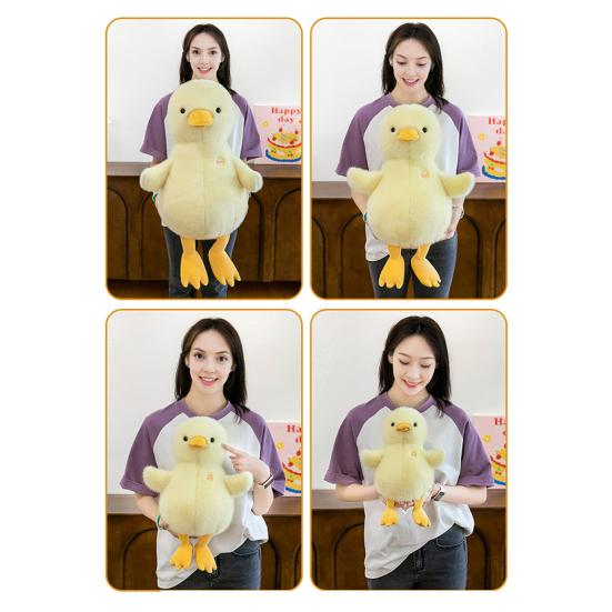 Duck Doll Yellow Round Body Soft Plush Toy with Duck Paws Bill Multiple Sizes Fluffy Healing Cushion Home Decor