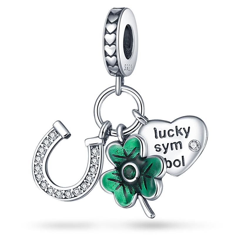 Copper Lucky Four Leaf Clover Series Charms Beads Fit Original Fine Braceletsdiy Jewelry Gifts Accessory