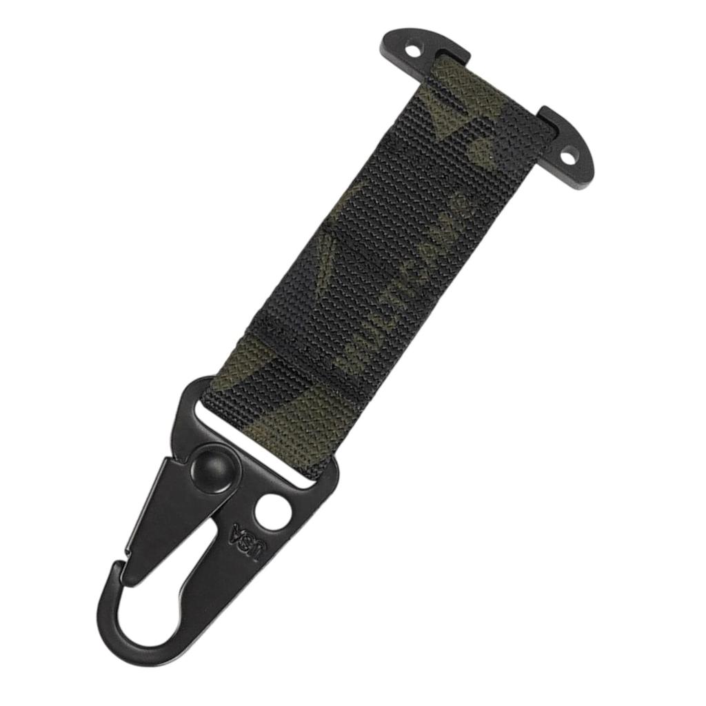 Lunari Carabiner Molle Tactical Strap, System, Hook, Keychain, Hanging, Airsoft, Outdoor, Black/Camouflage (Black/Camouflage)