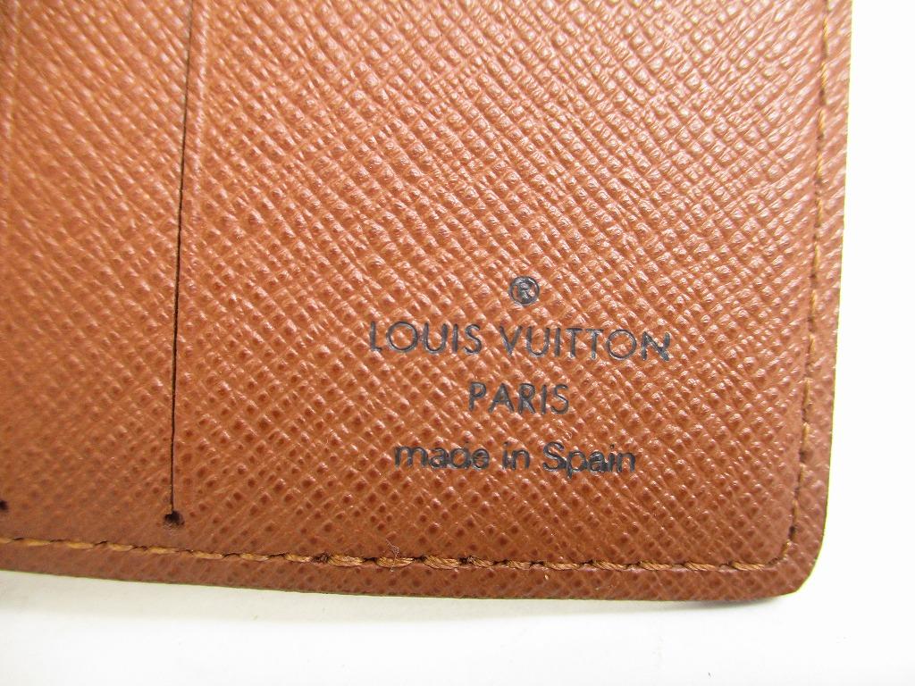 Оригинальный коричневый кожаный складной кошелек LOUIS VUITTON Monogram #a994 Открытая коробка