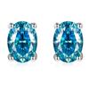925 Sterling Silver Oval 2ct Colorful Moissanite 100 %Passed Test Diamond Stud Earrings For Women Men Gift