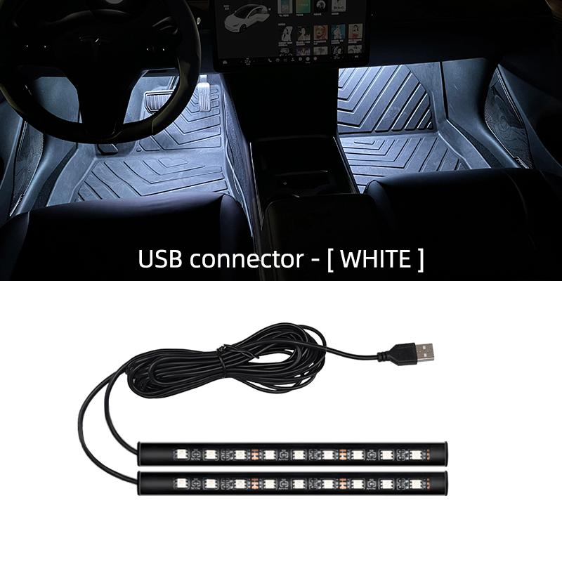9 LED Car Interior Backlight Ambient Mood Foot Light with USB Lighter Decorative Atmosphere Lamp Auto Accessories 12V