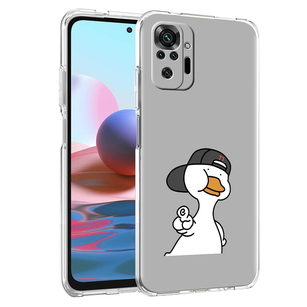 Чехол для телефона для Xiaomi Redmi Note 15 14 5G 13 12 10 11 Pro Plus 4G 14C 13C 12C Мягкий ТПУ чехол Смешная Милая Утка Модный Парный