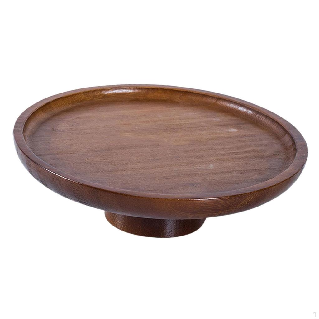 Wood Cake Stand Appetizers Fruit Plate Bamboo Serving Tray Cupcake for Pastries Celebration