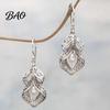Versatile Silver Tone Earrings for Cheongsams 1 Pair Women Retro Drop Earrings, Vintage Carved Faux Pearl Exquisite Texture Gifts Dangle Anniversary