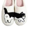 2025 Lovely Cat Embroidery Stuffed Slippers Home Men Women Furry Shoes 2024 Autumn Winter Fur Slides Fuzzy Fun Animal Pet Slippers