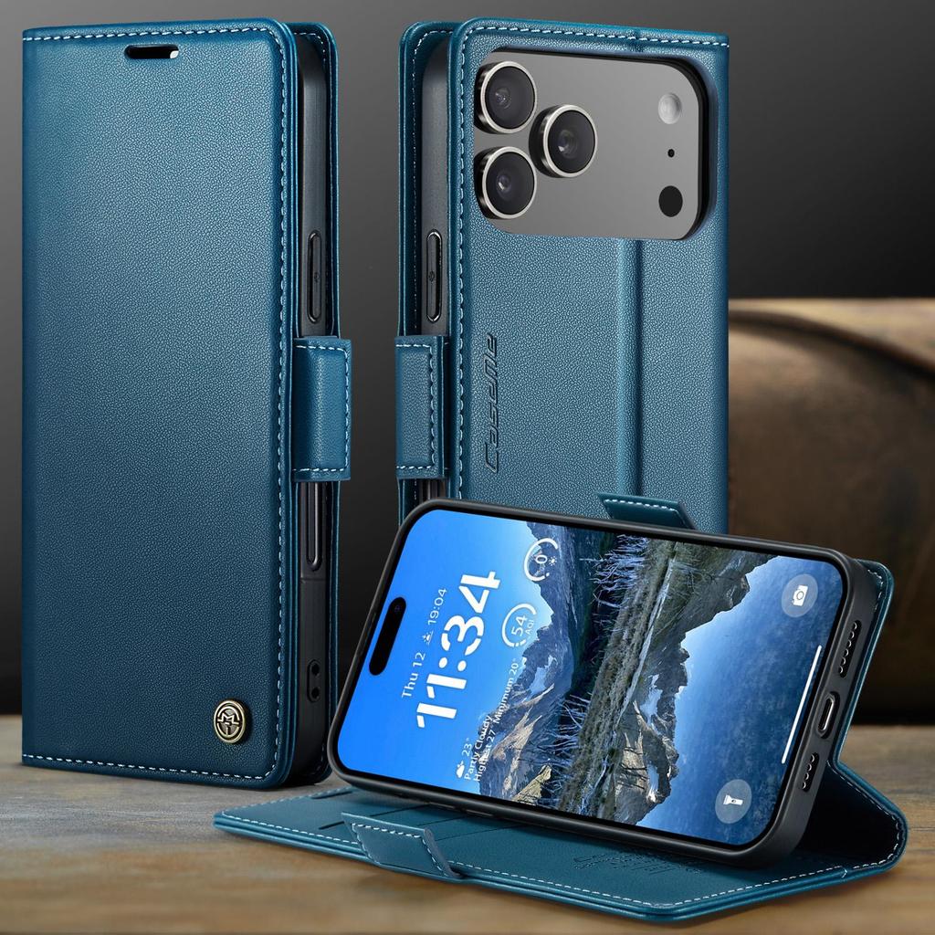 CaseMe-023 Flip Leather Case For iPhone 17 Pro Max Luxury Magnetic Wallet Card Slots Cover Stand Protectives Skins Shell