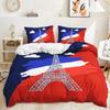 Трехпредметный красно-синий комплект постельного белья с одеялом «Подсолнух» и флагом со звездами