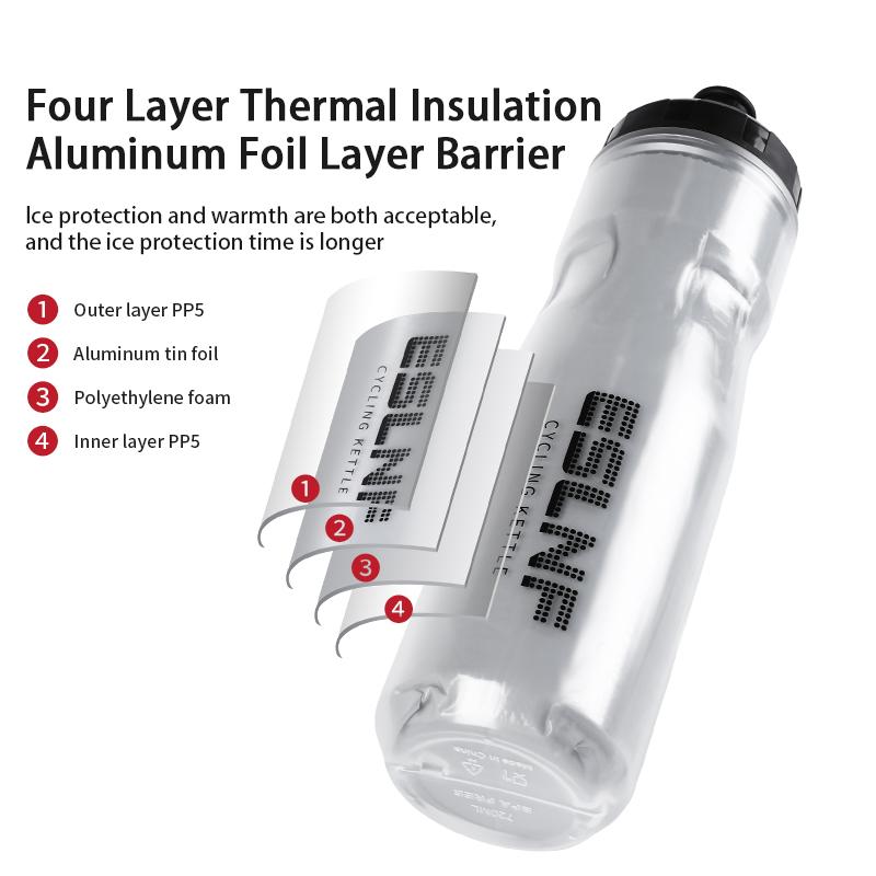 Бутылка для воды для велосипеда ESLNF, бутылка для воды для езды на велосипеде на открытом воздухе, портативная полипропиленовая термокружка большой емкости с изоляцией для воды