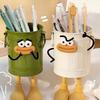 2Pcs Cartoon Pen Stand Multifunctional Desk Organiser Decorative Pencil Cup Pen Storage Container For Office Home