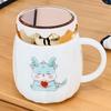 Mug Cute Cup with Lid Ceramic Breakfast Couple Coffee Cup Girl Creative Office Water Cup Straw Cup