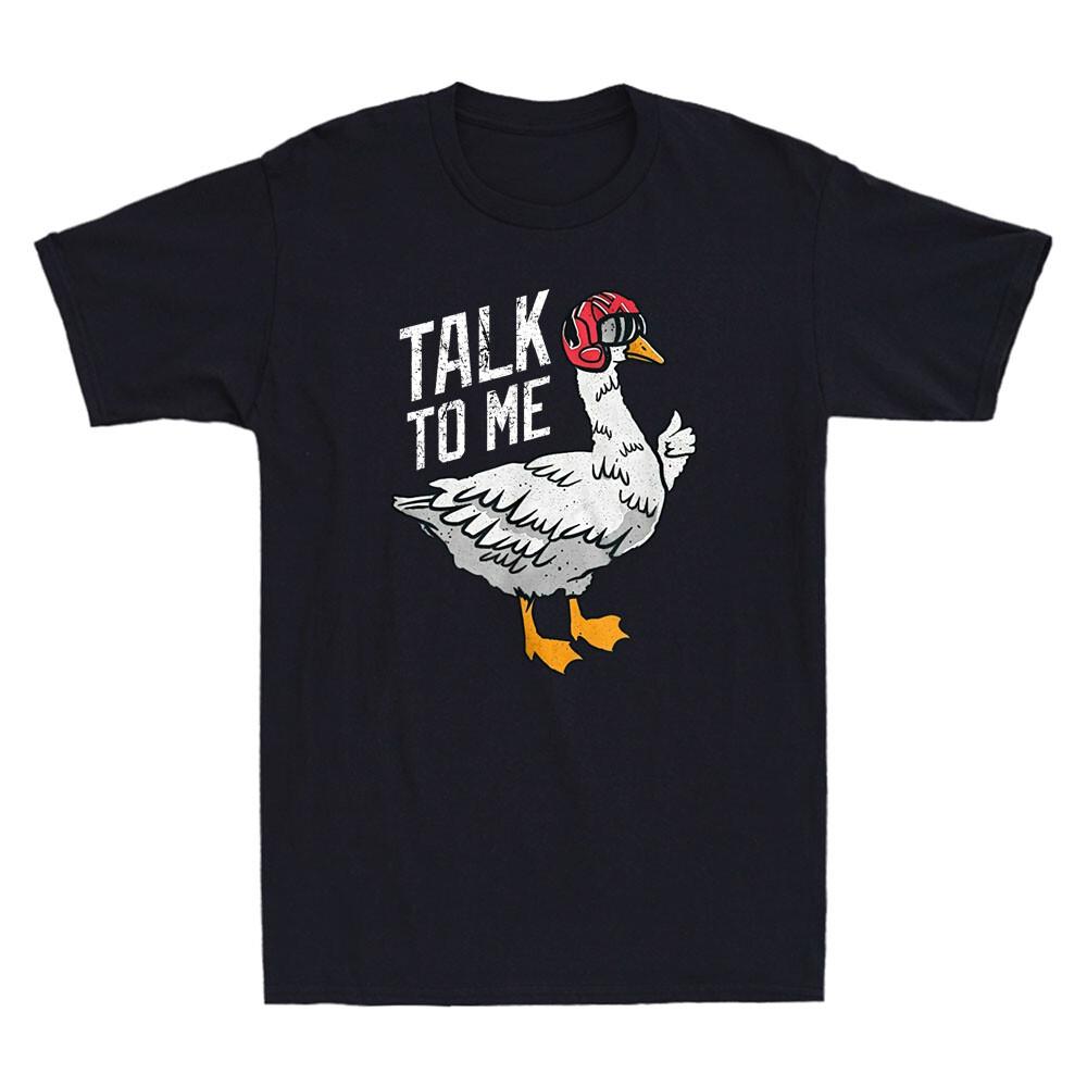 Talk To Me Goose Funny Goose Meme Vintage Men's T-Shirt Lovers Gift Summer Fashion Casual Comfort Soft Cotton Pattern Print Tees