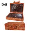 Деревянный ящик для показа драгоценных камней в форме чемодана, мини-коробка для коллекции кристаллов, портативный многосеточный органайзер для небольших коллекционных предметов