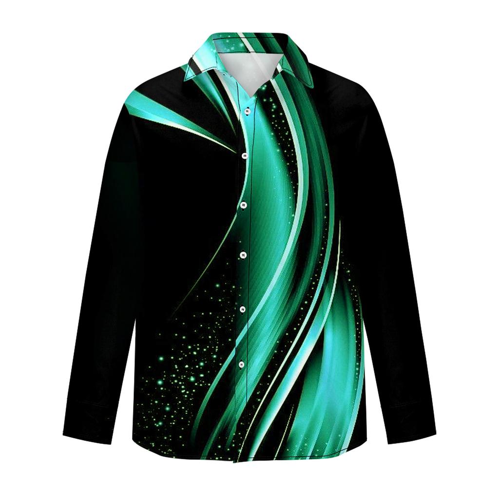 Мужская летняя новая свободная рубашка с длинным рукавом с принтом, кардиган, пляжная рубашка
