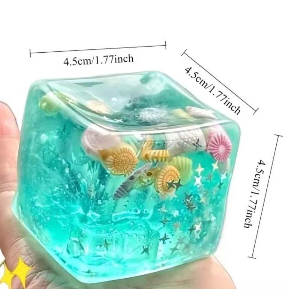 Transparent Ocean Squishy Balls Ice Cube Squishy Toy Children Autism Sensory Toys Boys Girls