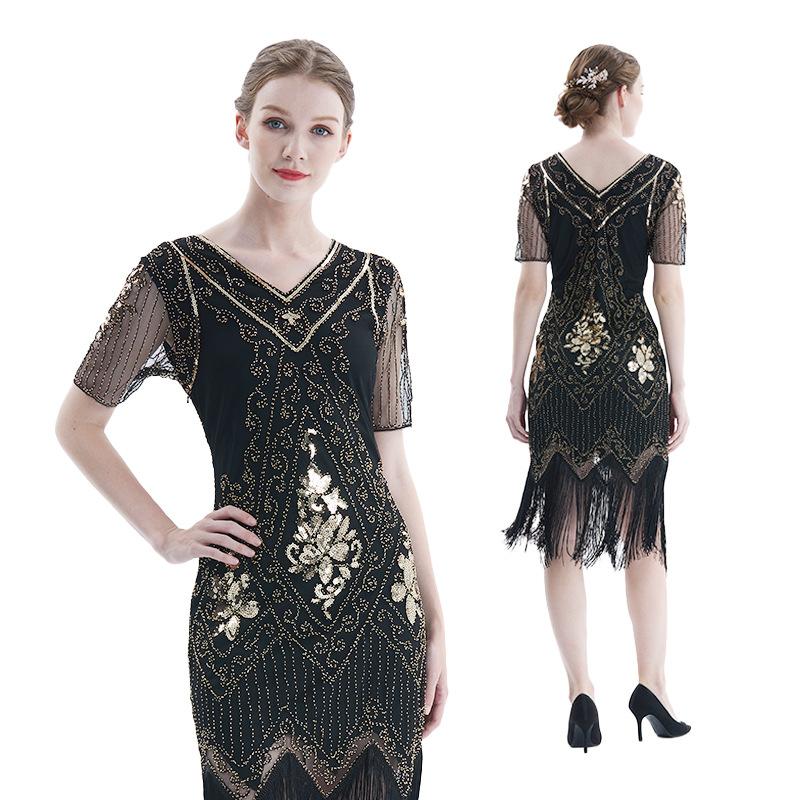 Glitter Dress Performance Dress 1920S Retro Glitter Dress