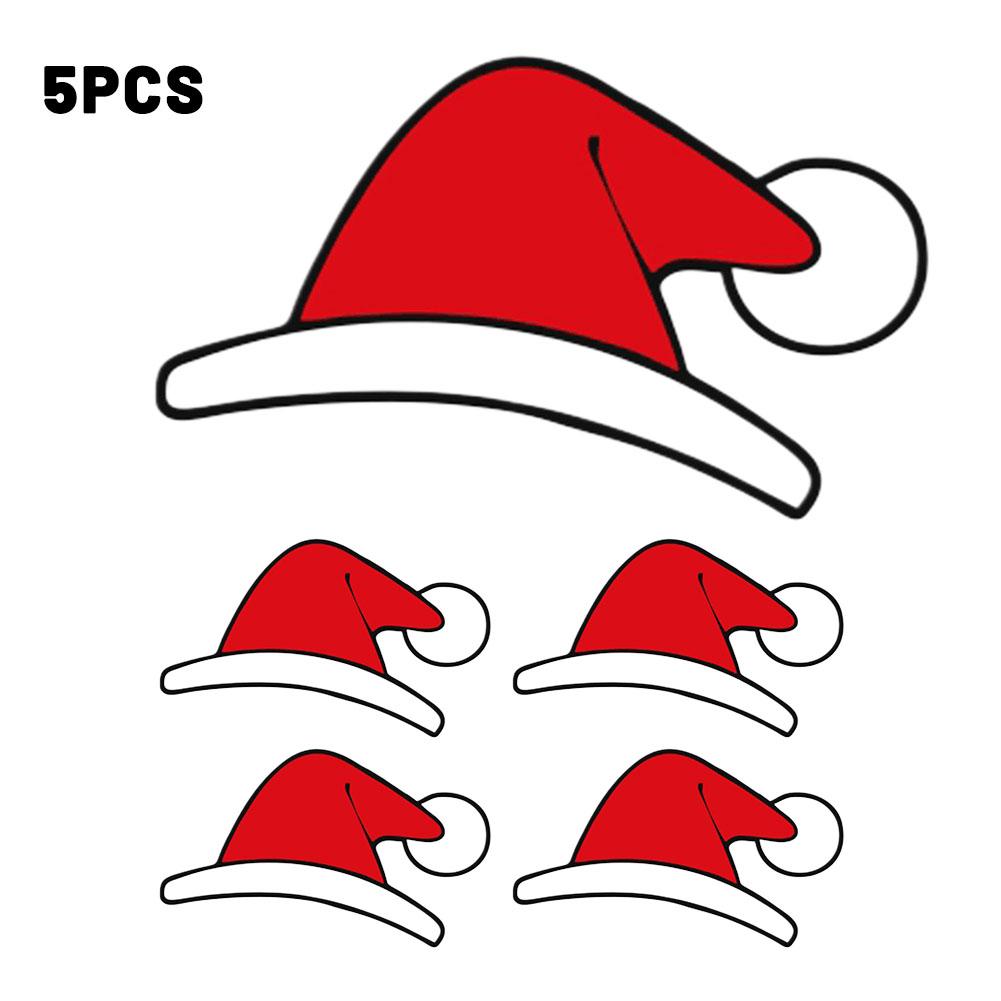 Наклейки для рождественского украшения Tesla для Model Y Шапка Санты Модификация переднего логотипа Креативные автомобильные аксессуары Праздничные наклейки на шляпу