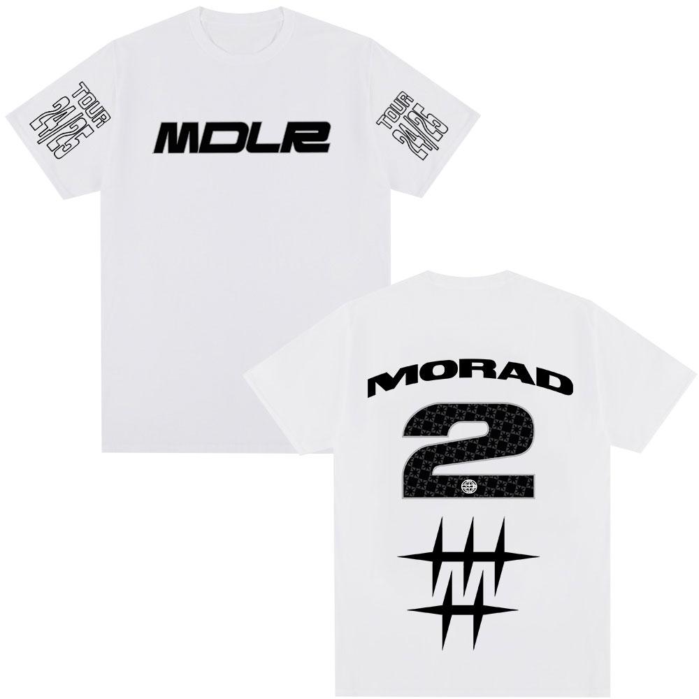 Футболка рэпера Morad MDLR Tour 2025 Мужская Женская Одежда Мода Хип-хоп Футболка Хлопок Повседневная Оверсайз С коротким рукавом Футболки Топ