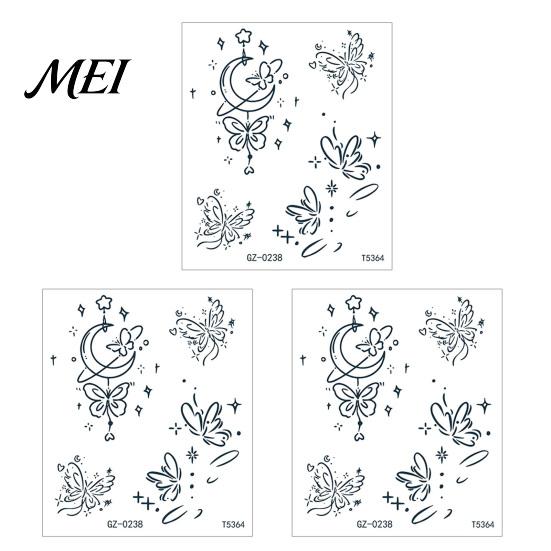 Temporary Body Art Stickers 3Pcs Waterproof Tattoo Sticker for Men Women, Face Arm Chest Shoulder Thigh Waist Decal, Long Lasting Fake Removable