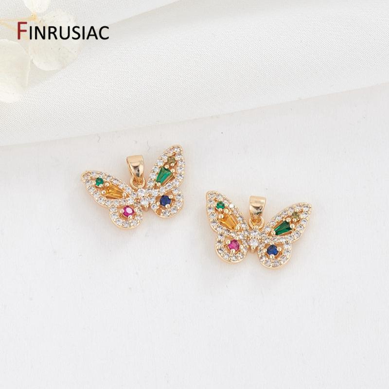 Luxury Design New Colorful Butterfly Pendants And Butterfly Earrings Shiny Zircon Jewelry Accessories For Women