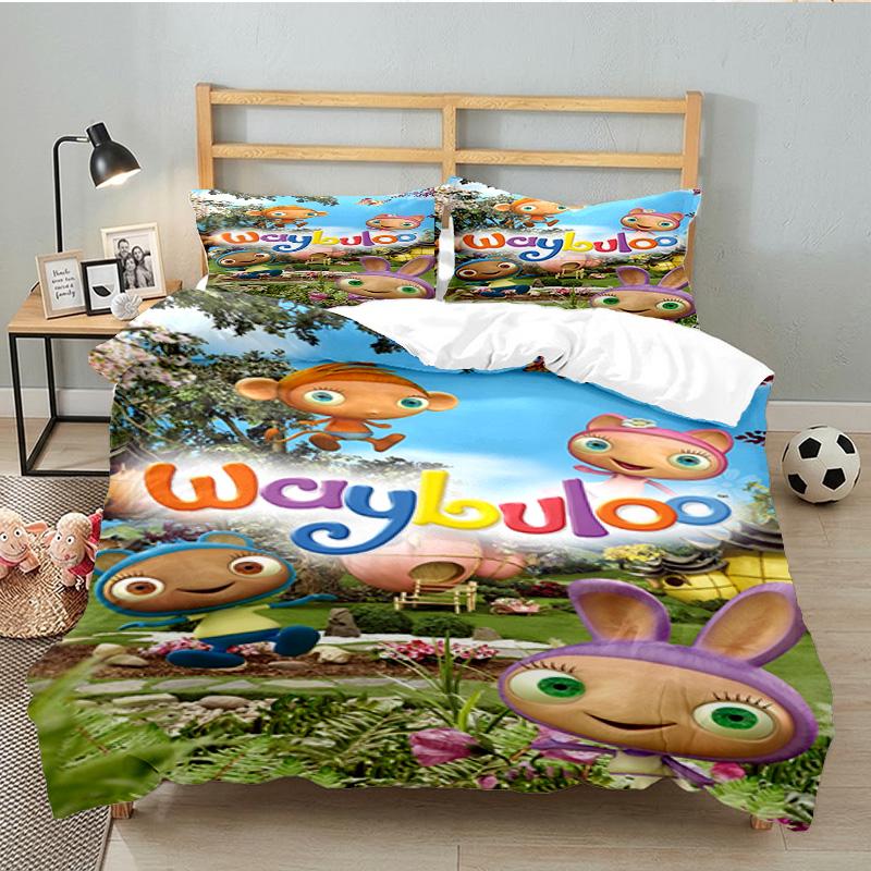 Waybuloo Adventures 3PCS Bedding set,Ideal for 1pc Duvet Cover And 2pcs Pillowcases Perfect for Fan gift,Ideal for Bedroom, Dormitory