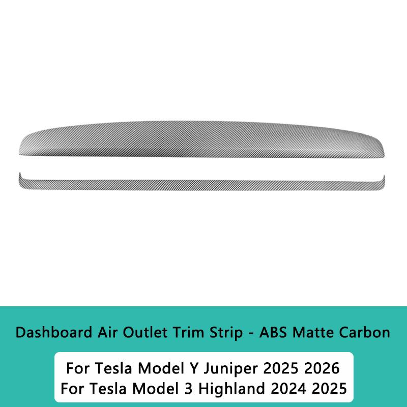 For Tesla Model 3 Highland Dashboard Cover Trim Model Y Juniper Air Outlet Trim Strip Panel Stylish Interior Car Accessories