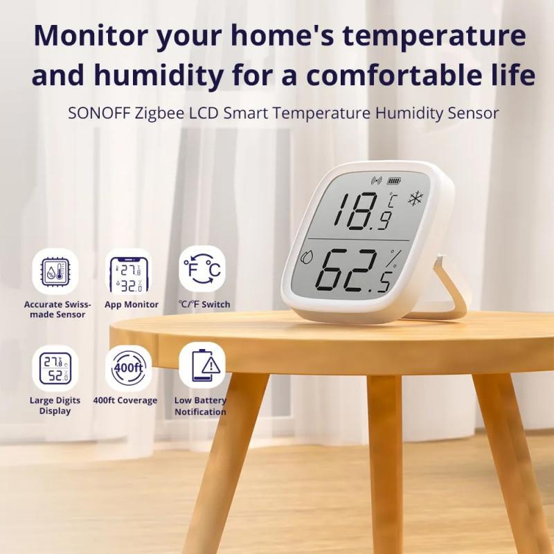 SONOFF SNZB-02D Zigbee Умный Датчик Температуры и Влажности Трансдьюсер Мониторинг в Реальном Времени Ewelink Alexa Google Home Ассистент Алиса