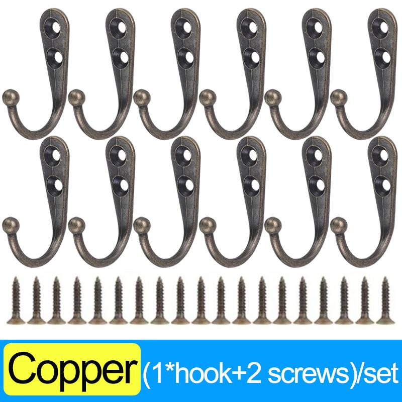 50/1 шт. крючки из сплава с винтами настенные вешалки для полотенец пальто сумки крышки крючки для кухни ванной комнаты держатели для хранения вещей